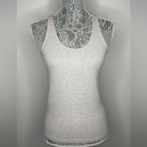 GAP Light Grey Ribbed Cotton Modern Tank Top